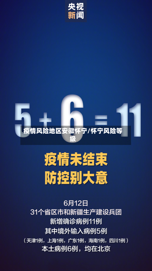 疫情风险地区安徽怀宁/怀宁风险等级