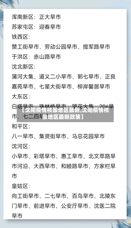 【沈阳疫情核酸地区最新,沈阳疫情核酸地区最新政策】