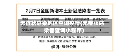 无症状感染地区查询疫情(无症状感染者查询小程序)