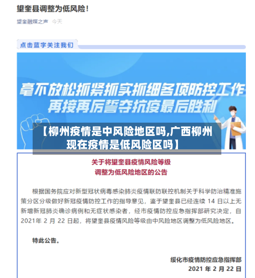 【柳州疫情是中风险地区吗,广西柳州现在疫情是低风险区吗】-第2张图片