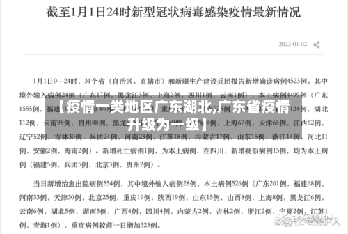 【疫情一类地区广东湖北,广东省疫情升级为一级】