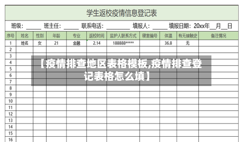 【疫情排查地区表格模板,疫情排查登记表格怎么填】-第2张图片