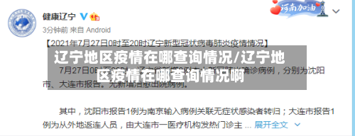 辽宁地区疫情在哪查询情况/辽宁地区疫情在哪查询情况啊-第1张图片