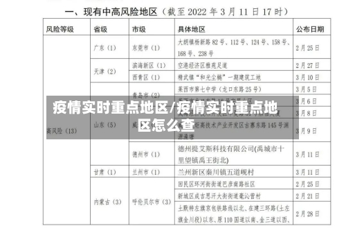 疫情实时重点地区/疫情实时重点地区怎么查