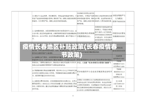 疫情长春地区补贴政策(长春疫情春节政策)-第3张图片